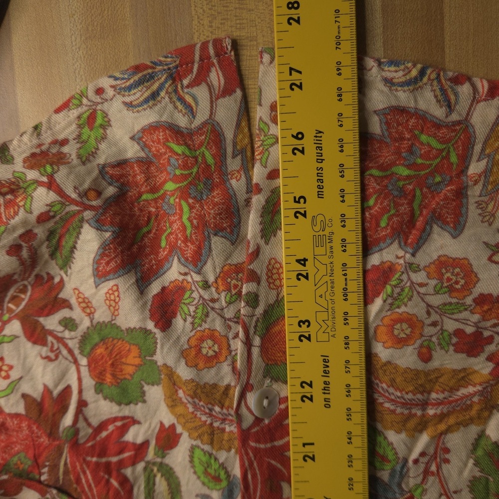 Gretchen Scott Floral Button Front Blouse Womens Medium Bell Sleeve Boho - Picture 13 of 13